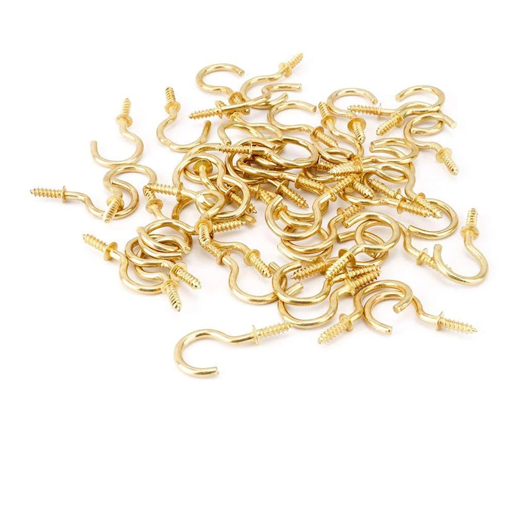 100pcs Brass Plated Steel Ceiling Cup Hook Screw Hook Clothes Hook Multi-Specification Household Ceiling Suspension Hardware
100pcs Brass Plated Steel Ceiling Cup Hook Screw Hook Clothes Hook Multi-Specification Household Ceiling Suspension Hardware