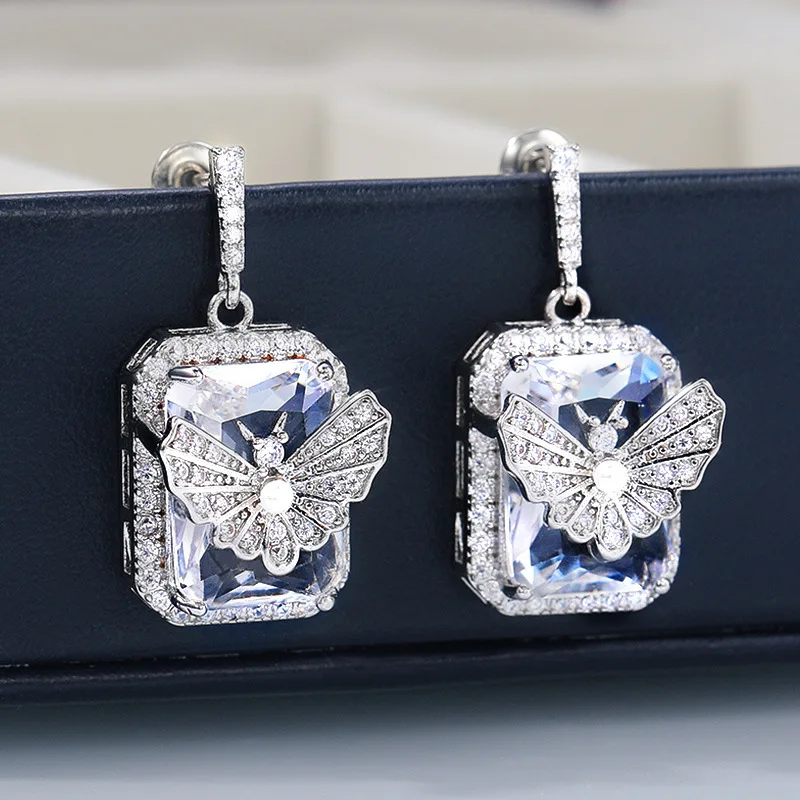 Trendy Geometric Copper Set Zircon Platinum Plated Butterfly Drop Earrings For Wedding Party Staff Benefits 2022 New
Trendy Geometric Copper Set Zircon Platinum Plated Butterfly Drop Earrings For Wedding Party Staff Benefits 2022 New