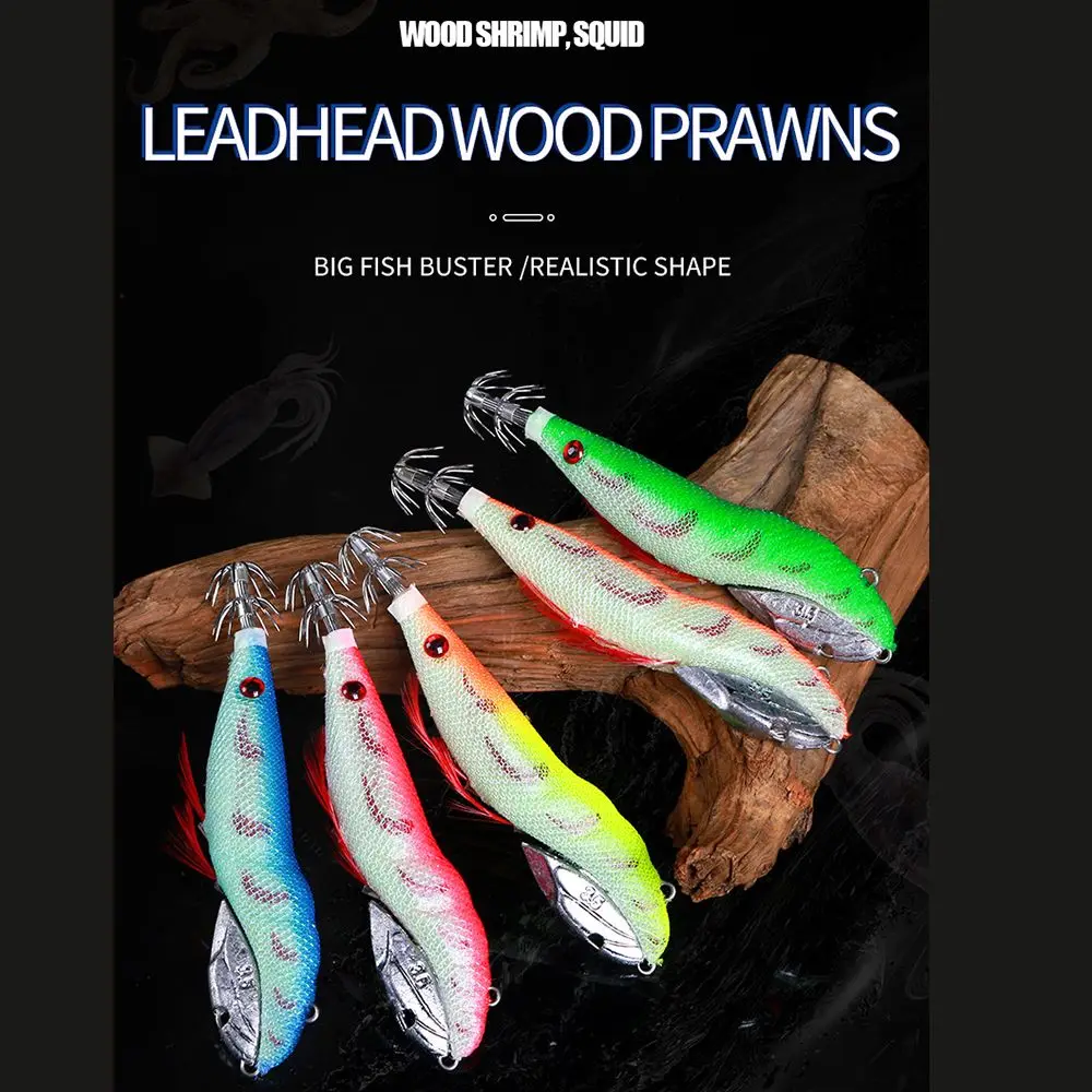 5pcs/Bag Simulation Jigs Lifelike Luminous Fishing Tackle Wood Shrimp Lures Octopus Bait Squid Hook
5pcs/Bag Simulation Jigs Lifelike Luminous Fishing Tackle Wood Shrimp Lures Octopus Bait Squid Hook