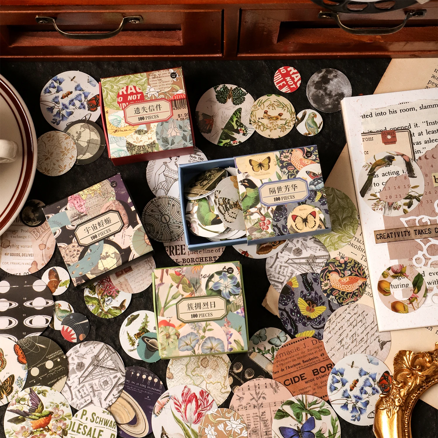 100 pcs/lot Vintage INS Stickers Decorative Diy Diary Album Stationery Sticker hand made Scrapbooking accessories
100 pcs/lot Vintage INS Stickers Decorative Diy Diary Album Stationery Sticker hand made Scrapbooking accessories