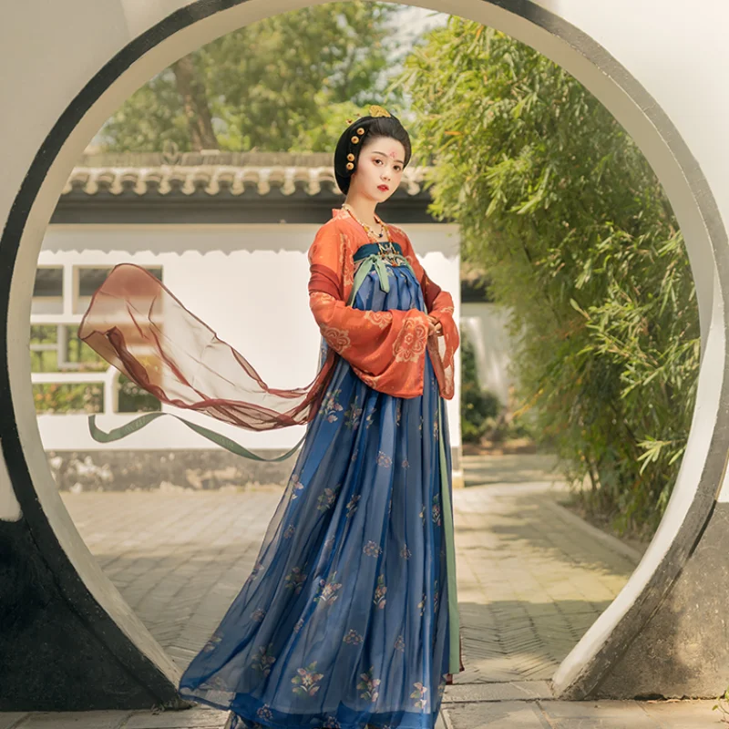 Traditional Chinese Clothing For Women Tang Dynasty Chiffon Exquisite Printed Hanfu Dresses Ancient Fairy Stage Dance Costumes 
Traditional Chinese Clothing For Women Tang Dynasty Chiffon Exquisite Printed Hanfu Dresses Ancient Fairy Stage Dance Costumes