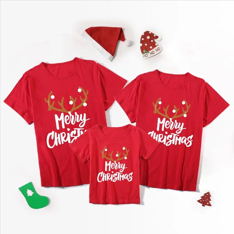 Family Christmas Matching Clothes Mother Daughter Short sleeve T-shirts Elf Santa Claus Reindeer Elk Print Tees Red Pajamas Top
Family Christmas Matching Clothes Mother Daughter Short sleeve T-shirts Elf Santa Claus Reindeer Elk Print Tees Red Pajamas Top