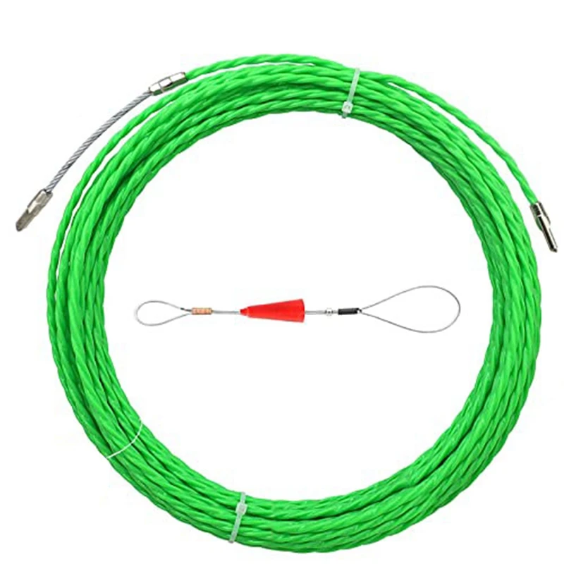 

1Set Fish Tape Cable Puller Kit 4.5Mm PET Electrical Cable Puller Green Through Wall Wire Guide Device Threader Polyester