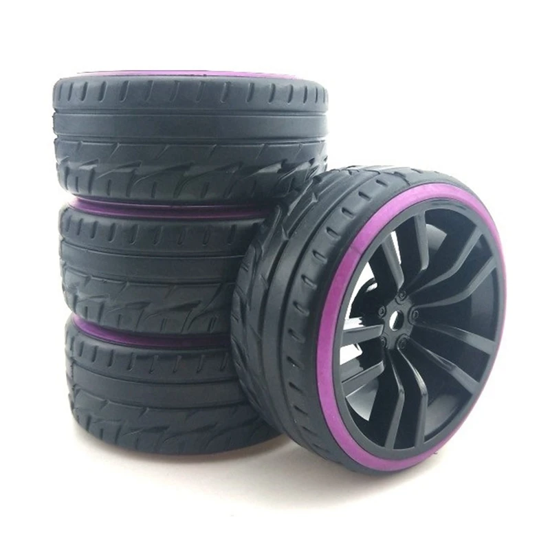 4Pc 1/10 Drift Car Tires, Purple Liner, Black Wheels For Traxxas Tamiya HPI Kyosho On-Road Drifting Car Spare Parts
4Pc 1/10 Drift Car Tires, Purple Liner, Black Wheels For Traxxas Tamiya HPI Kyosho On-Road Drifting Car Spare Parts