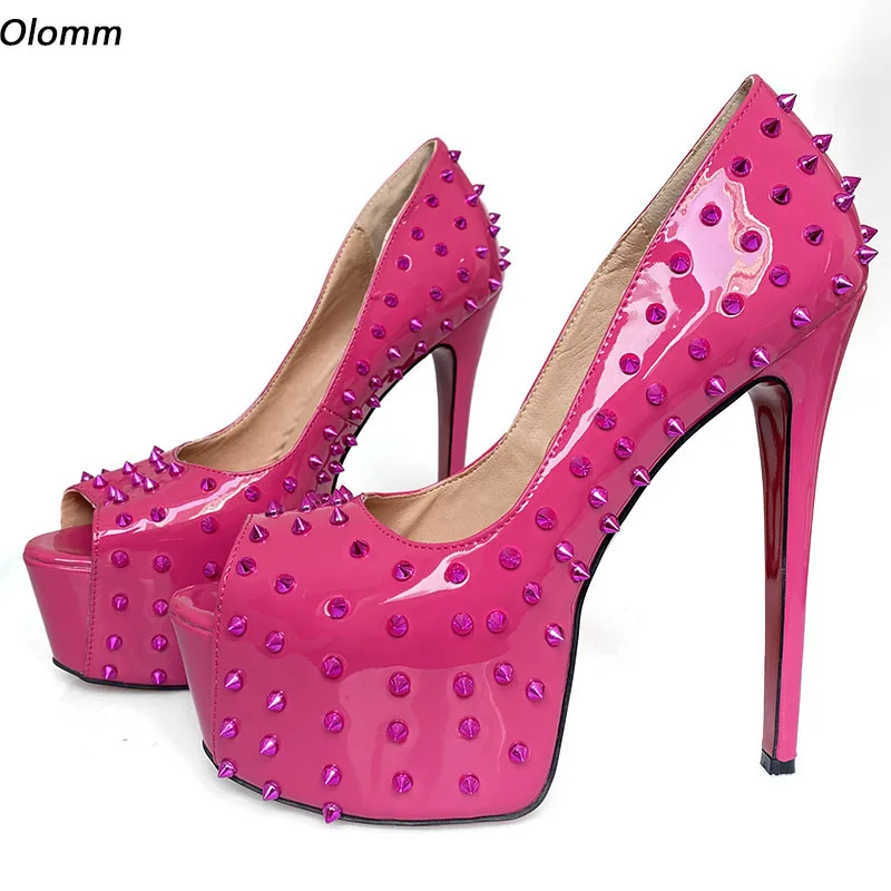 Olomm Women Platform Shiny Pumps Sexy Studded Stiletto Heels Peep Toe Gorgeous 5 Colors Night Club Shoes Women Plus US Size 5-20
Olomm Women Platform Shiny Pumps Sexy Studded Stiletto Heels Peep Toe Gorgeous 5 Colors Night Club Shoes Women Plus US Size 5-20