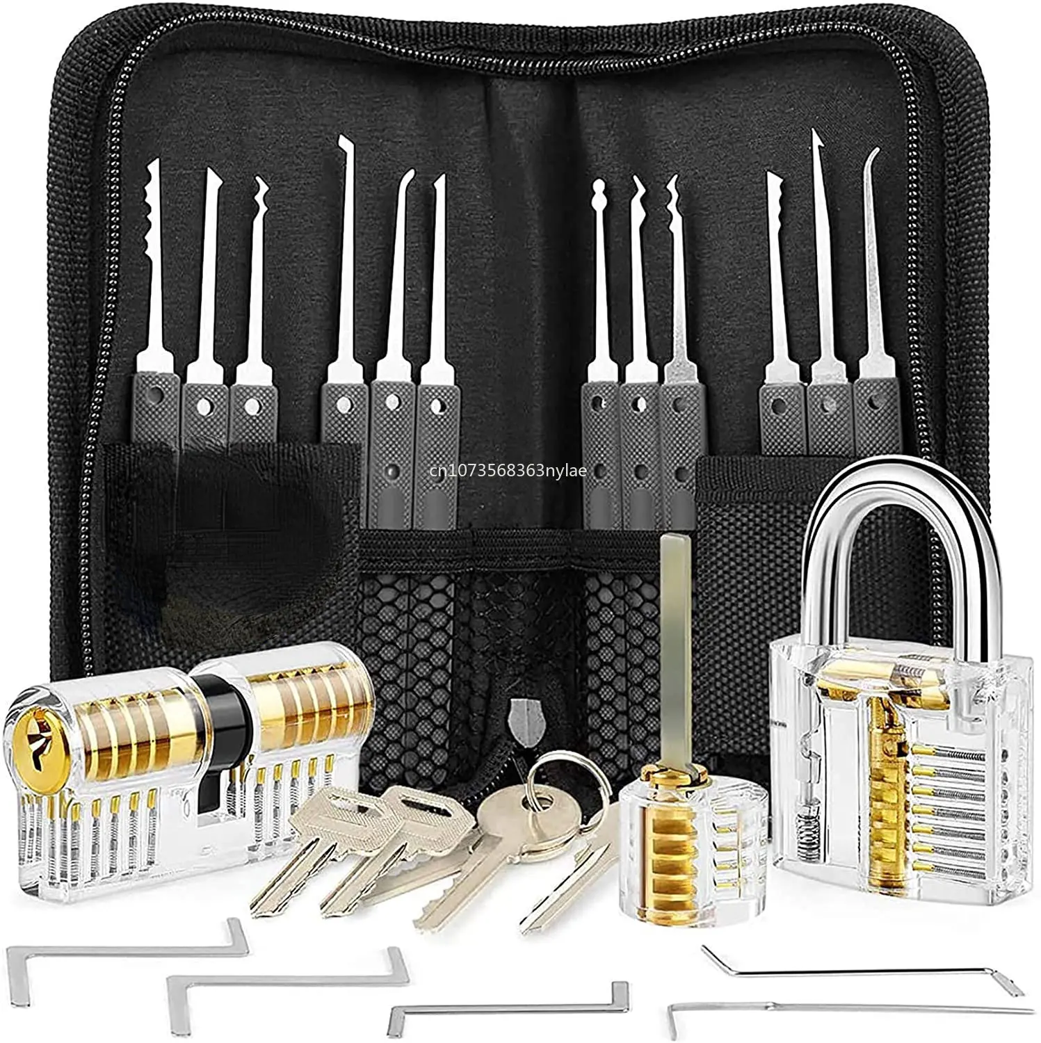 30 Piece locksmith set with 3 Practice and Training Locks Multitool Set - Stainless Steel,Broken Key Auto Extractor Remove Hooks
30 Piece locksmith set with 3 Practice and Training Locks Multitool Set - Stainless Steel,Broken Key Auto Extractor Remove Hooks