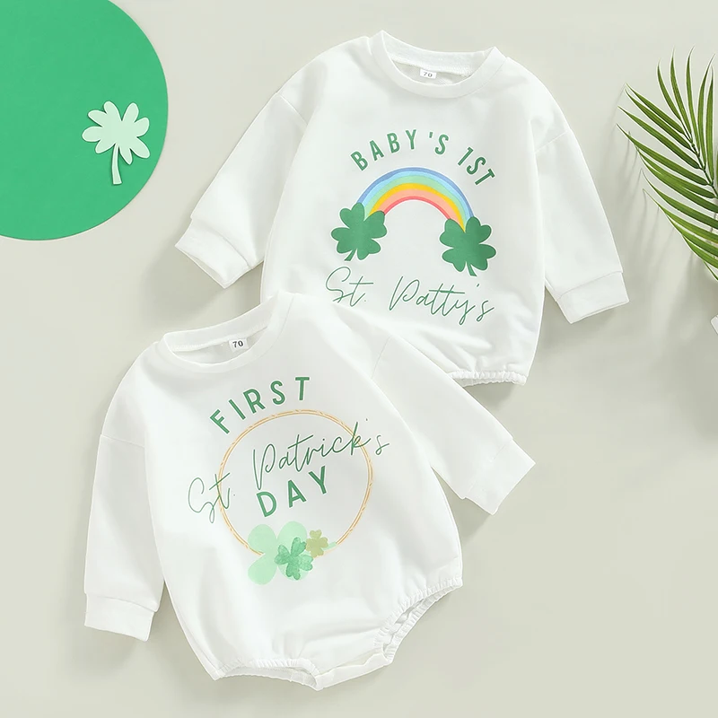Infant Toddler Baby Girl St Patricks Day Outfits Four Leaf Clover Letter Print Long Sleeve Jumpsuit Bodysuit
Infant Toddler Baby Girl St Patricks Day Outfits Four Leaf Clover Letter Print Long Sleeve Jumpsuit Bodysuit