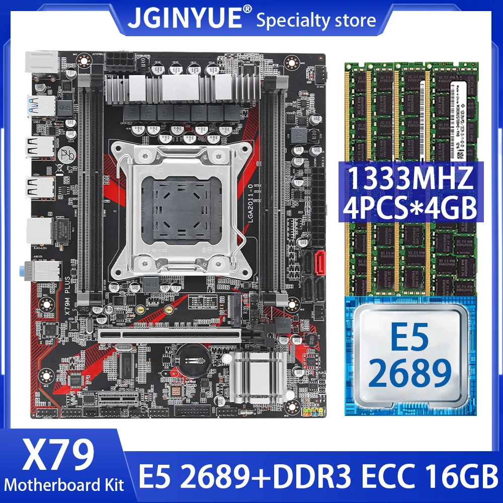 JGINYUE X79 Motherboard Kit LGA 2011 Set With Xeon E5 2689 CPU Processor DDR3 16GB=4*4PCS ECC RAM Memory SATA M.2 NVME X79M PLUS
JGINYUE X79 Motherboard Kit LGA 2011 Set With Xeon E5 2689 CPU Processor DDR3 16GB=4*4PCS ECC RAM Memory SATA M.2 NVME X79M PLUS