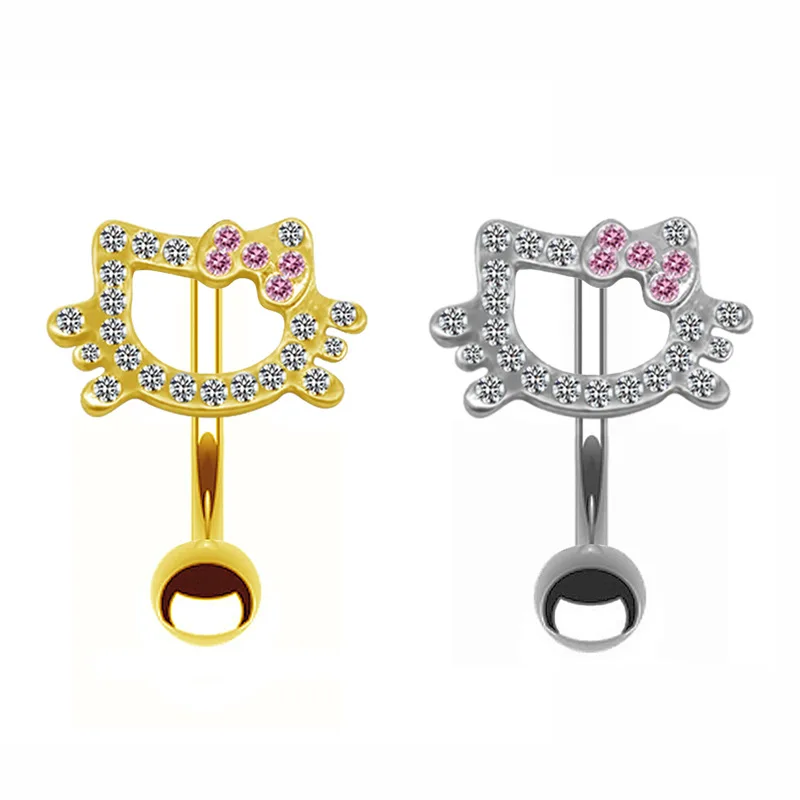 New Lovely Cartoon Cat Navel Ring Umbilicus Piercings Stainless Steel Navel Belly Button Rings Women Fashion Belly Ring Piercing
New Lovely Cartoon Cat Navel Ring Umbilicus Piercings Stainless Steel Navel Belly Button Rings Women Fashion Belly Ring Piercing