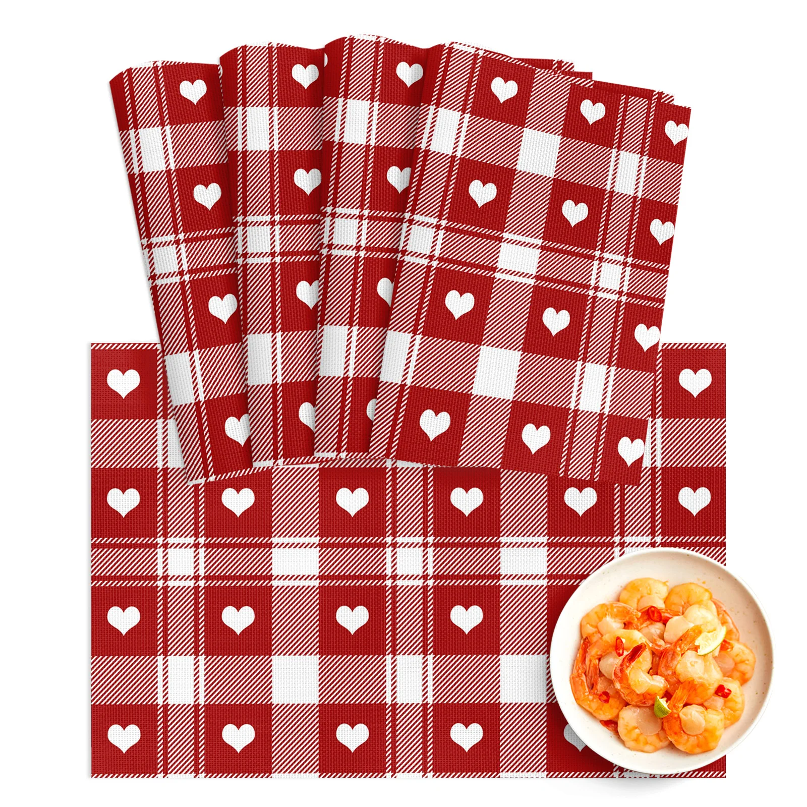4/6Pcs Table Mat Valentine Love Red Plaid Bowl Pad Coaster Set PVC Dining Table Placemats Home Decoration Kitchen Accessories
4/6Pcs Table Mat Valentine Love Red Plaid Bowl Pad Coaster Set PVC Dining Table Placemats Home Decoration Kitchen Accessories