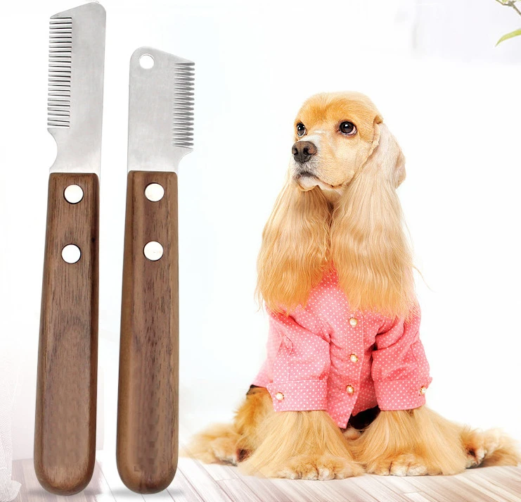 Professional Dog Comb Stainless Steel Wooden Handle Stripping Knife Pet Hair Remover Pluck Excess Undercoat Accessories
Professional Dog Comb Stainless Steel Wooden Handle Stripping Knife Pet Hair Remover Pluck Excess Undercoat Accessories