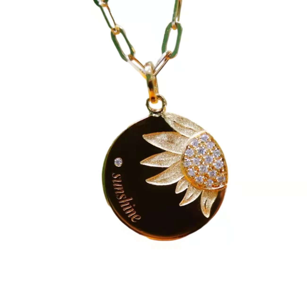 Diamond Sun Flower Necklace Pendant 18K Solid Yellow Real Gold Jewelry(AU750) lady wedding jewelry women irregular square
Diamond Sun Flower Necklace Pendant 18K Solid Yellow Real Gold Jewelry(AU750) lady wedding jewelry women irregular square