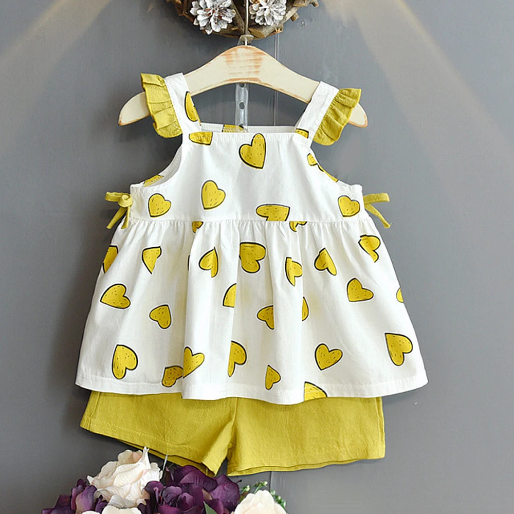 VigoAnne 2022 Casual Girl Set Sleeveless Love Print Slip Tops + Korean Solid Loose Shorts 2pcs Children Summer Clothes 3-8 Years
VigoAnne 2022 Casual Girl Set Sleeveless Love Print Slip Tops + Korean Solid Loose Shorts 2pcs Children Summer Clothes 3-8 Years