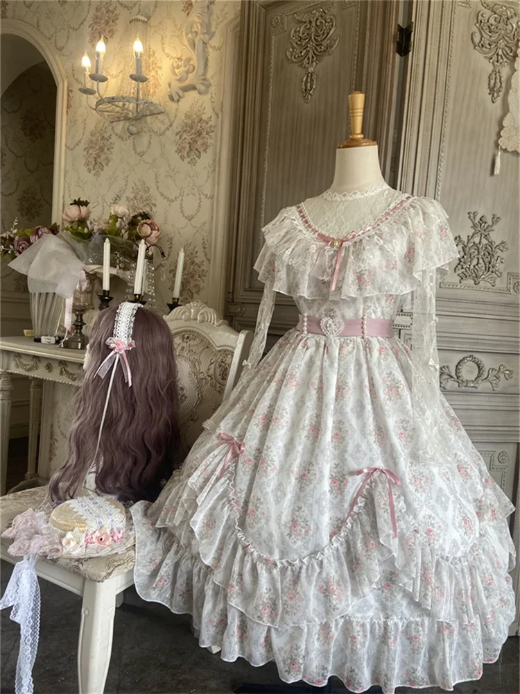 Vantage Floral Vestidos Sweet Lolita Princess Dress White Lace Elegant Woman Bride Wedding Love Lolita Dress Cosplay Loli
Vantage Floral Vestidos Sweet Lolita Princess Dress White Lace Elegant Woman Bride Wedding Love Lolita Dress Cosplay Loli