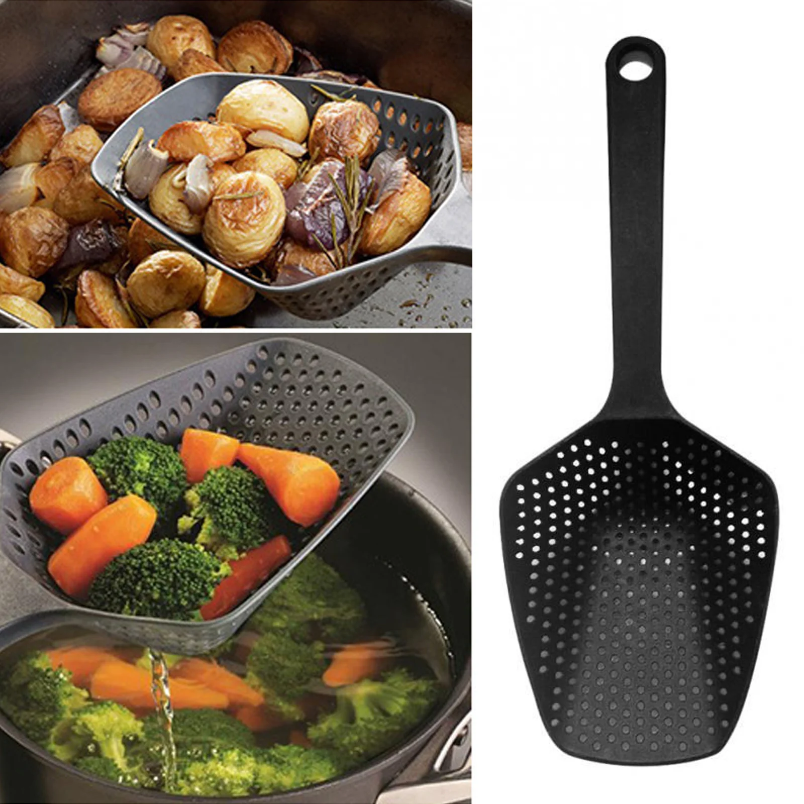 1 Piece Large Nylon Strainer Scoop Colander Kitchen Accessories Gadgets Drain Veggies Water Scoop Gadget Cooking Tools Black
1 Piece Large Nylon Strainer Scoop Colander Kitchen Accessories Gadgets Drain Veggies Water Scoop Gadget Cooking Tools Black