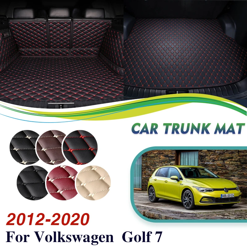 

Car Rear Trunk Mats For VW Volkswagen Golf 7 Mk7 2012~2020 5seat Leather Rug Car Mat Carpet Car Accessories Interior Decoration