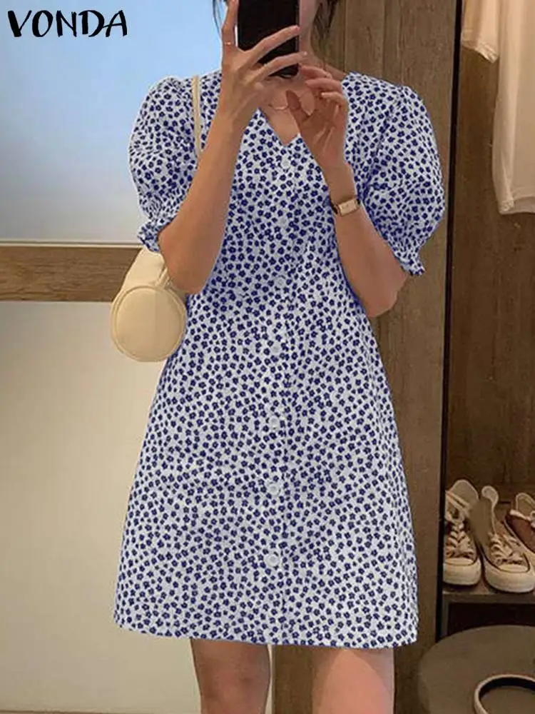 Summer Dress Bohemian Women Vintage Short Puff Sleeve Party Sundress 2023 VONDA Printed Vestidos Fashion Short Robe Baggy
Summer Dress Bohemian Women Vintage Short Puff Sleeve Party Sundress 2023 VONDA Printed Vestidos Fashion Short Robe Baggy