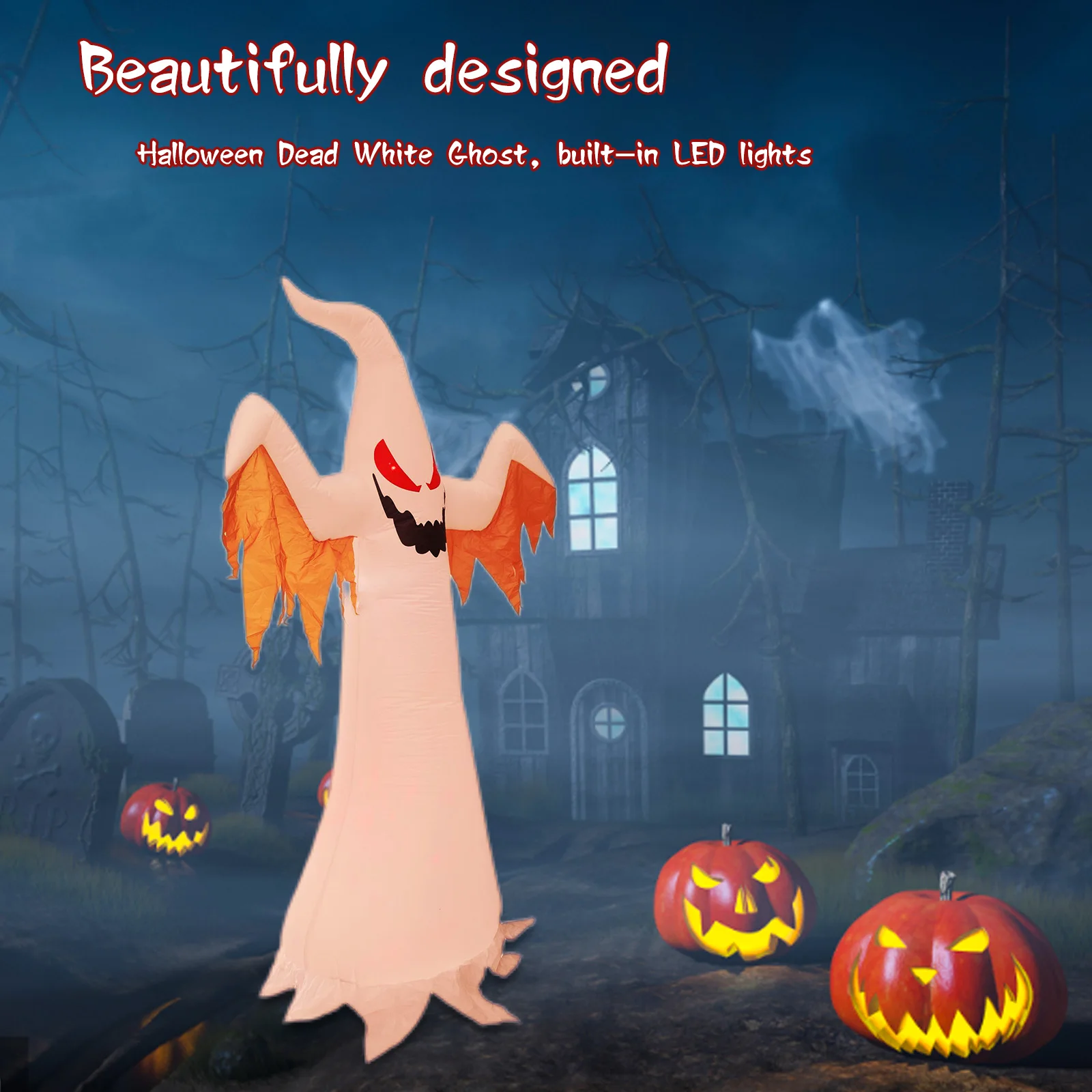 Страшный призрак на Хэллоуин, надувной призрак со светодиодной подсветкой, дом с привидениями, модель страшного призрака 2,4 м, выдув для ули...
Страшный призрак на Хэллоуин, надувной призрак со светодиодной подсветкой, дом с привидениями, модель страшного призрака 2,4 м, выдув для ули...