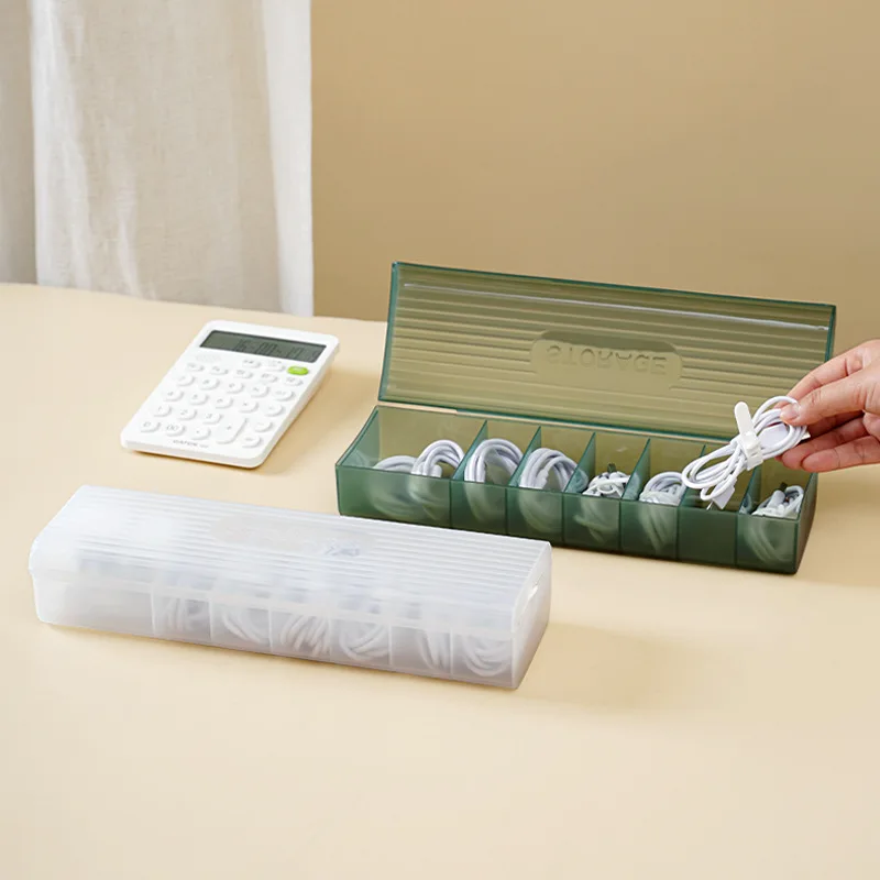 Desktop Data Cable Storage Box Power Cord Storage Mobile Phone Charger Charging Line Sorting Partitioned Box With Cover
Desktop Data Cable Storage Box Power Cord Storage Mobile Phone Charger Charging Line Sorting Partitioned Box With Cover