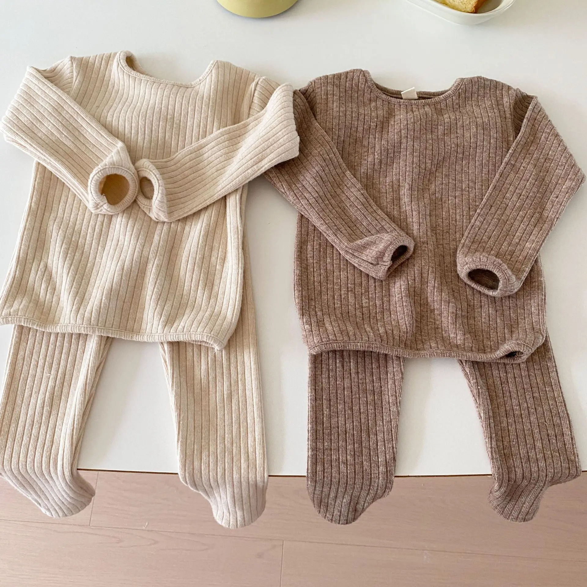 2022 Autumn Winter Boy Baby Knitting Thicken Pit Striped Pajamas Suit Girl Infant Solid Long Sleeve Tops+Pants 2pcs Pyjamas Set
2022 Autumn Winter Boy Baby Knitting Thicken Pit Striped Pajamas Suit Girl Infant Solid Long Sleeve Tops+Pants 2pcs Pyjamas Set