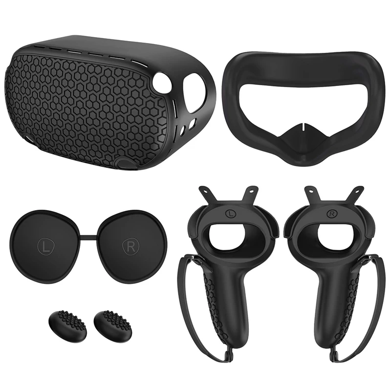 For Meta Oculus Quest2 Silicone Host Protective Case 5-Piece Set Non-Slip And Anti-Drop VR Replacement Parts Accessories Black
For Meta Oculus Quest2 Silicone Host Protective Case 5-Piece Set Non-Slip And Anti-Drop VR Replacement Parts Accessories Black