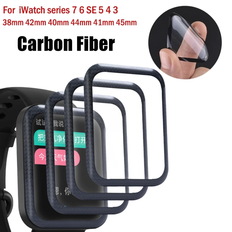 For Apple Watch 7 6 SE 5 4 3 2 3D Carbon Fiber Screen Protector Film 40mm 44mm 38mm 42mm 41mm 45mm iWatch Soft Film Not Glass
For Apple Watch 7 6 SE 5 4 3 2 3D Carbon Fiber Screen Protector Film 40mm 44mm 38mm 42mm 41mm 45mm iWatch Soft Film Not Glass