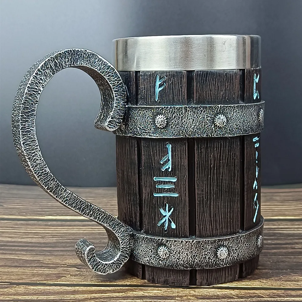 304 Stainless Steel Wooden Texture Creative Beer Mug Tankard Resin Imitation Decor Stein Coffee Cup Men Gift 600ml
304 Stainless Steel Wooden Texture Creative Beer Mug Tankard Resin Imitation Decor Stein Coffee Cup Men Gift 600ml