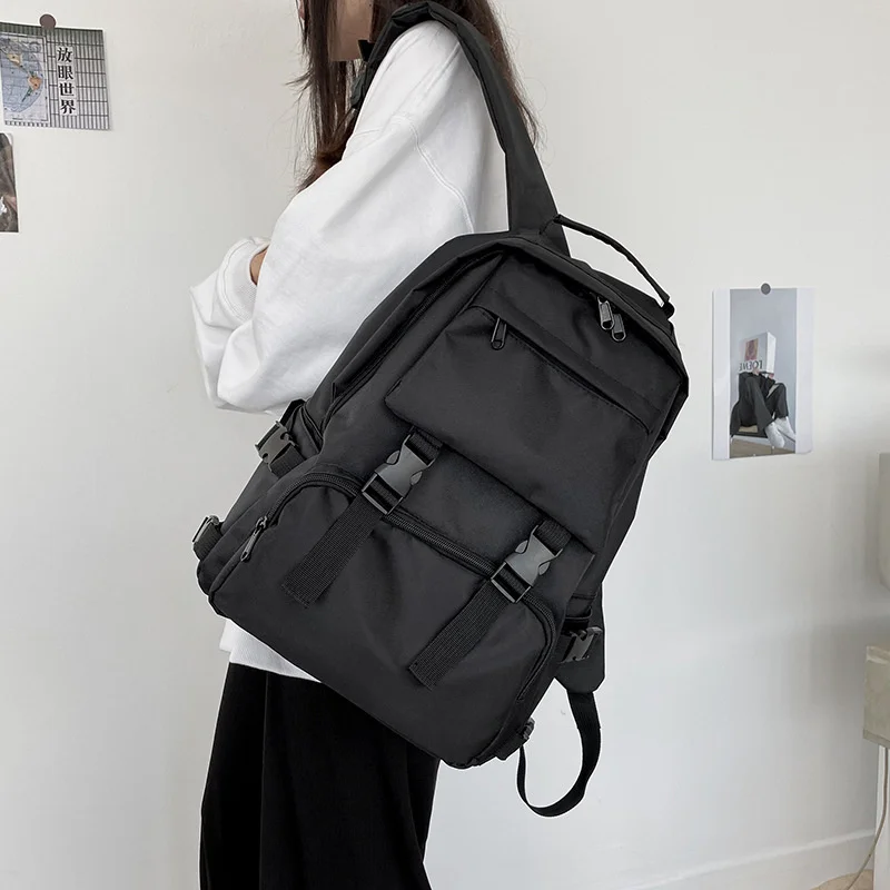 

Нейлоновый большой рюкзак для учеников, школьный ранец для девочек-подростков, вместительный женский рюкзак, милый удобный дорожный портфе...