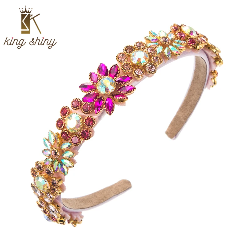 King Shiny Trendy Baroque Colorful Crystal Flower Headband Luxury Sparkly Rhinestone Hairband Female Party Hair Accessory Bezel
King Shiny Trendy Baroque Colorful Crystal Flower Headband Luxury Sparkly Rhinestone Hairband Female Party Hair Accessory Bezel