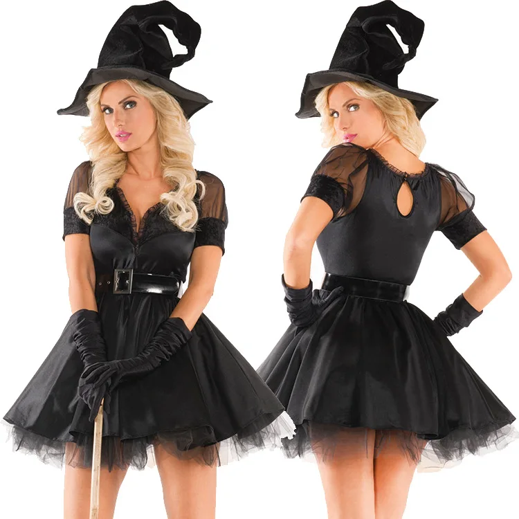 Halloween Witch Costumes for Women Adult Carnival Party Performance Drama Masquerade Clothing with Hat
Halloween Witch Costumes for Women Adult Carnival Party Performance Drama Masquerade Clothing with Hat