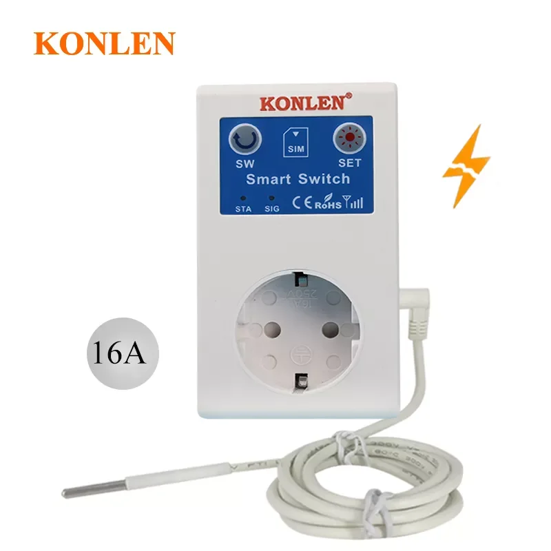 16A GSM Temperature Controller Socket Power Off Alarm Home Smart Relay Switch Intelligent SMS Outlet Remote Control Gate Opener
16A GSM Temperature Controller Socket Power Off Alarm Home Smart Relay Switch Intelligent SMS Outlet Remote Control Gate Opener