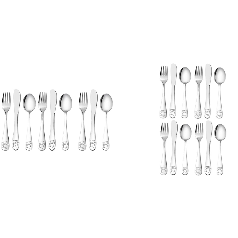 New Kids Silverware Set Children's Safe Stainless Steel Utensil Little Bear Kids Cutlery Set Metal Toddler Utensils
New Kids Silverware Set Children's Safe Stainless Steel Utensil Little Bear Kids Cutlery Set Metal Toddler Utensils
