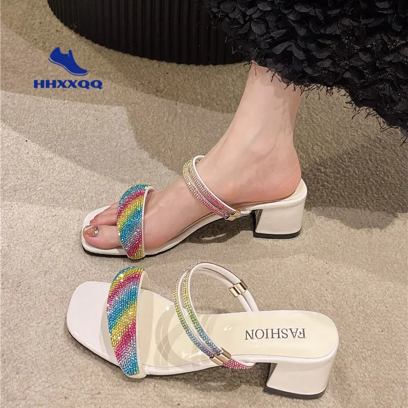 Босоножки женские летние на высоком каблуке, повседневные туфли-лодочки с открытым носком, элегантная обувь