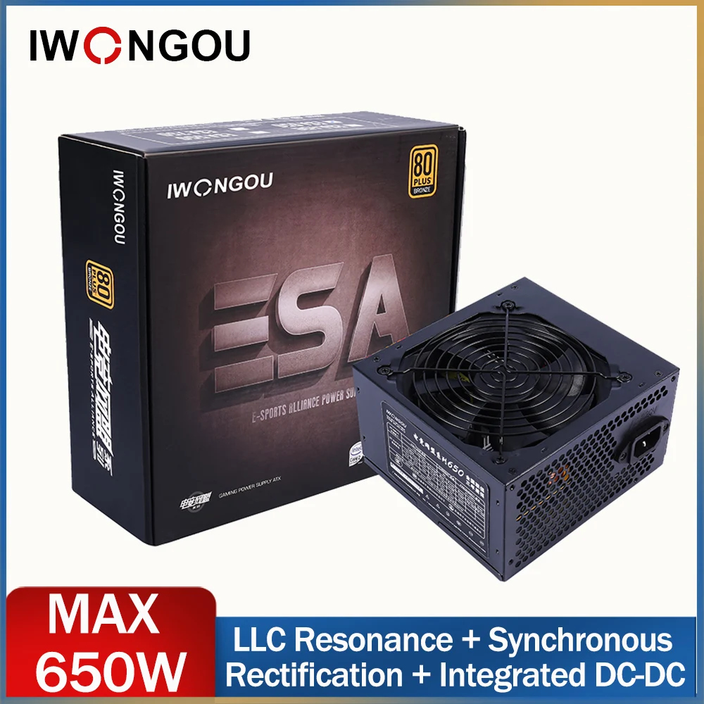 650W Max Power Supply For PC 24pin 12v Atx Active PFC Computer Font For Desktop Gaming ESA650 PSU IWONGOU
650W Max Power Supply For PC 24pin 12v Atx Active PFC Computer Font For Desktop Gaming ESA650 PSU IWONGOU