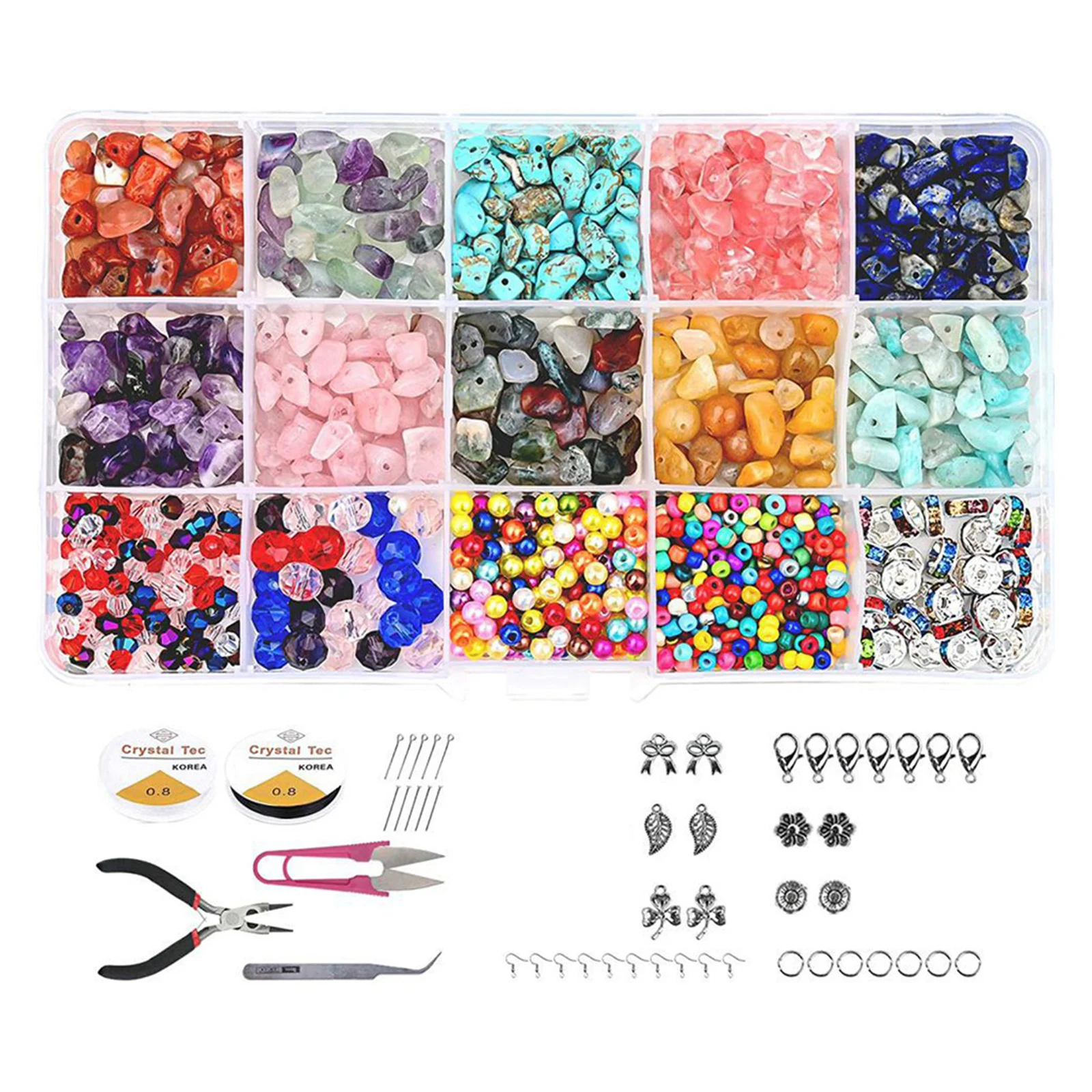 Irregular Gemstones Beads Kit with Jump Rings Ear Hooks Pliers Lobster Clasps
Irregular Gemstones Beads Kit with Jump Rings Ear Hooks Pliers Lobster Clasps