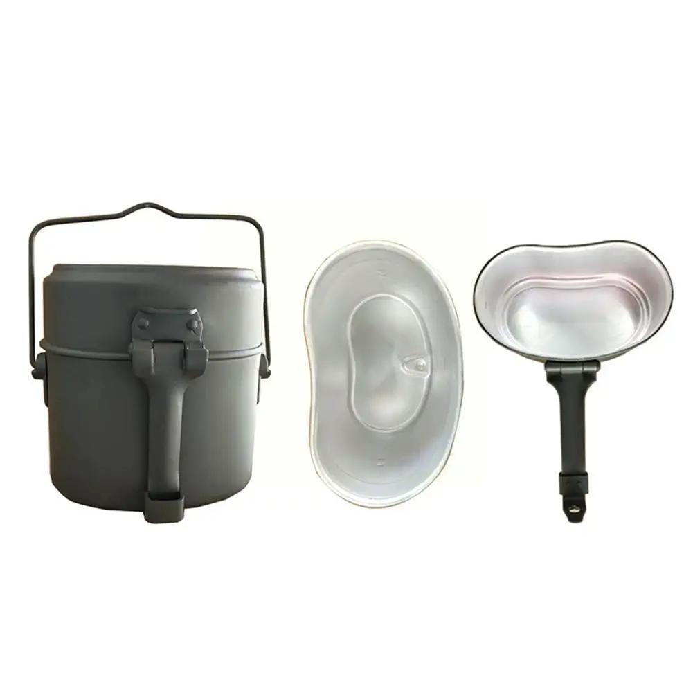 Outdoor Military Lunch Box Portable Camping Mess Kits Hiking Cookware Three-piece Bento Army Box Military Food Cook Army Meals 
Outdoor Military Lunch Box Portable Camping Mess Kits Hiking Cookware Three-piece Bento Army Box Military Food Cook Army Meals
