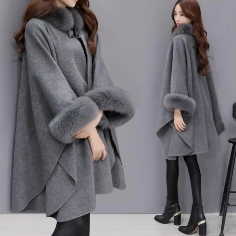 Elegant Pullover Coat Female Warm Loose-fitting Mid-length Poncho Coat Loose Streetwear Mid-length Coat for Office
Elegant Pullover Coat Female Warm Loose-fitting Mid-length Poncho Coat Loose Streetwear Mid-length Coat for Office