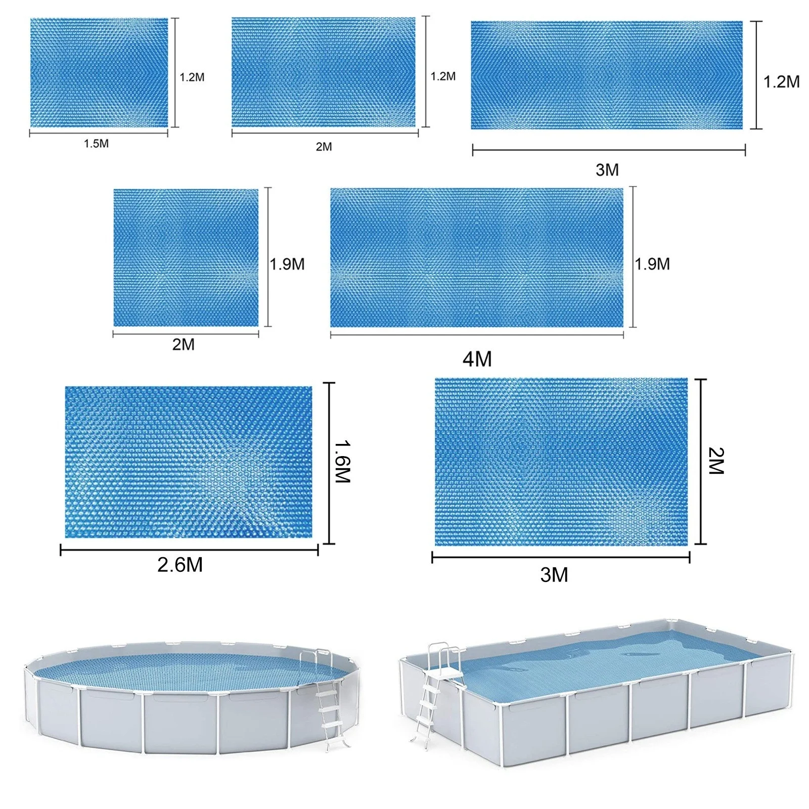 Solar Rectangle Tarpaulin Swimming Protection Cover Heat Insulation Film For Indoor Outdoor Pool Accessories
Solar Rectangle Tarpaulin Swimming Protection Cover Heat Insulation Film For Indoor Outdoor Pool Accessories