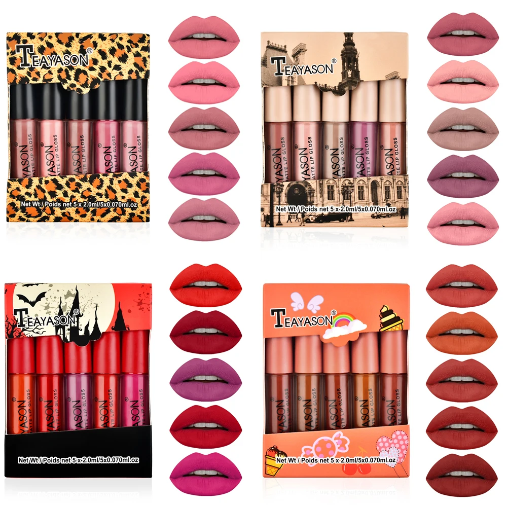 5pcs/Set Waterproof Lipstick Set Sexy Vampire Matte Velvet Lip Glaze Waterproof Long Lasting No Stick Cup Lip Tint Cosmetic Kit
5pcs/Set Waterproof Lipstick Set Sexy Vampire Matte Velvet Lip Glaze Waterproof Long Lasting No Stick Cup Lip Tint Cosmetic Kit
