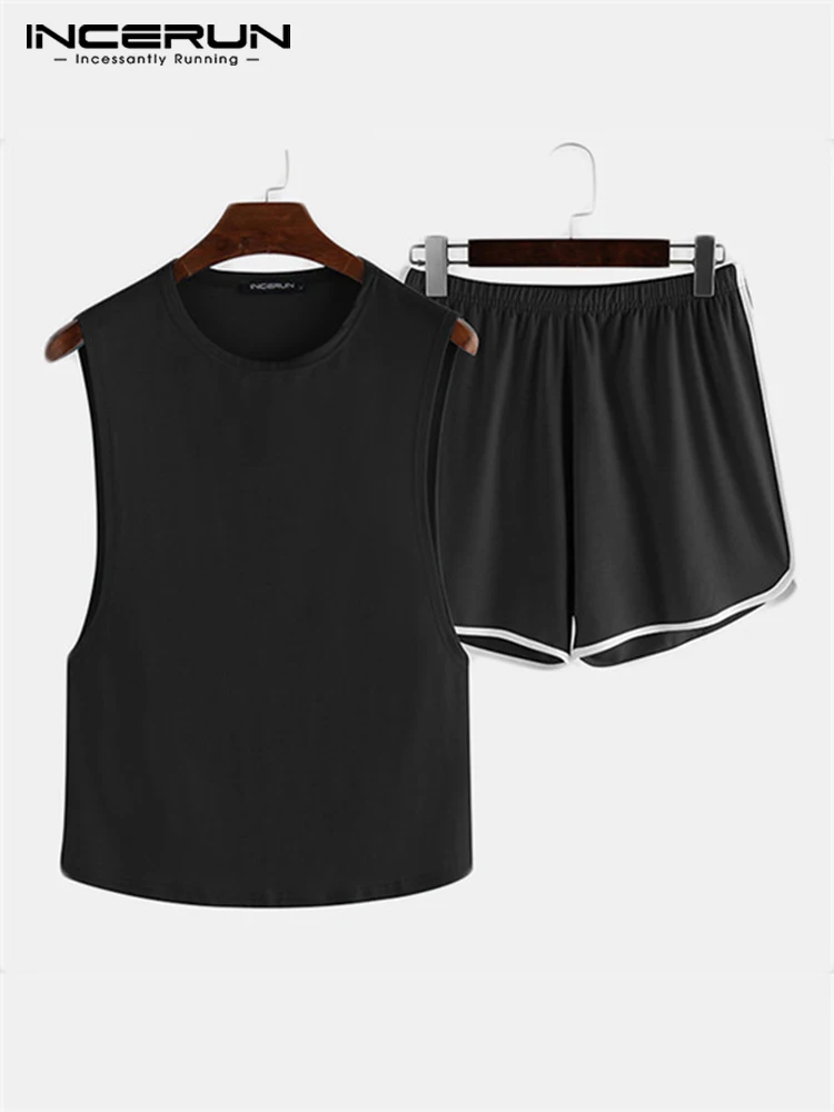 INCERUN Men Pajamas Sets Sleeveless O-neck Tank Tops Shorts 2PCS Fashion Solid 2022 Homewear Casual Sexy Men Sleepwear Sets 5XL
INCERUN Men Pajamas Sets Sleeveless O-neck Tank Tops Shorts 2PCS Fashion Solid 2022 Homewear Casual Sexy Men Sleepwear Sets 5XL