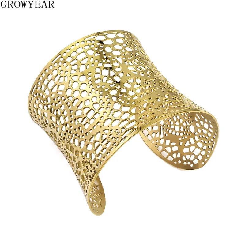 Big Long Wide Bracelet Carving Flower Design Cuff Bracelet Bangles for Women 100% Recycled Stainless Steel Jewelry Arm Jewelry
Big Long Wide Bracelet Carving Flower Design Cuff Bracelet Bangles for Women 100% Recycled Stainless Steel Jewelry Arm Jewelry