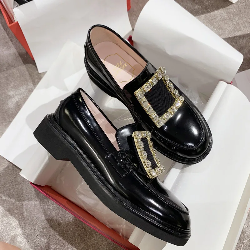Low-Heeled Loafers Women British Style Women's Small Leather Shoes and Flat Casual Fashion New Black Single Zapatos Mujer
Low-Heeled Loafers Women British Style Women's Small Leather Shoes and Flat Casual Fashion New Black Single Zapatos Mujer