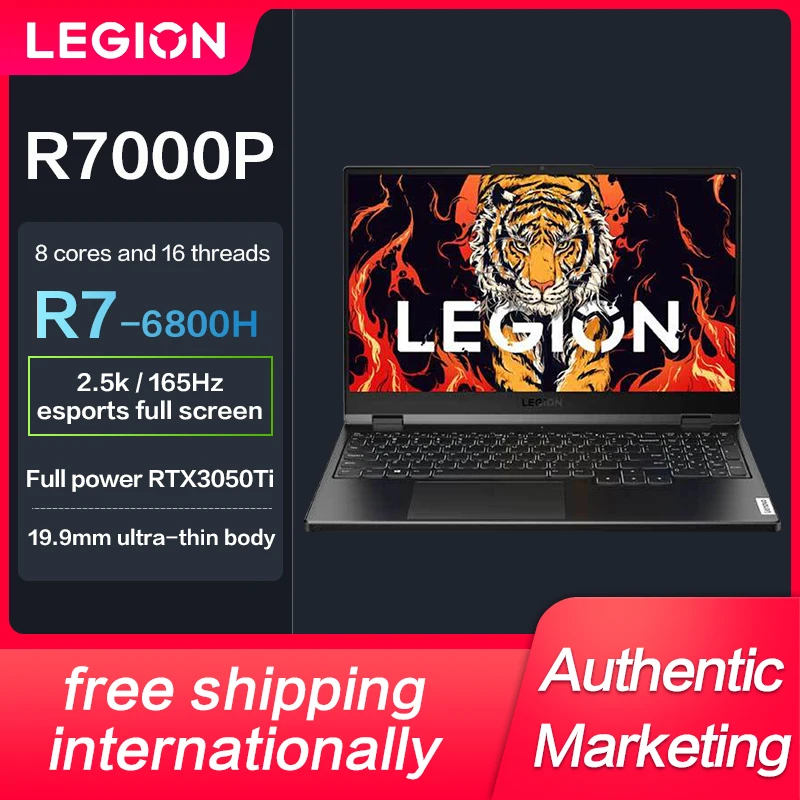 

Lenovo Legion R7000P Esports Gaming Notebook Computer Laptops R5-6600H/R7-6800H RTX3050Ti 2.5k 165Hz Free Shipping