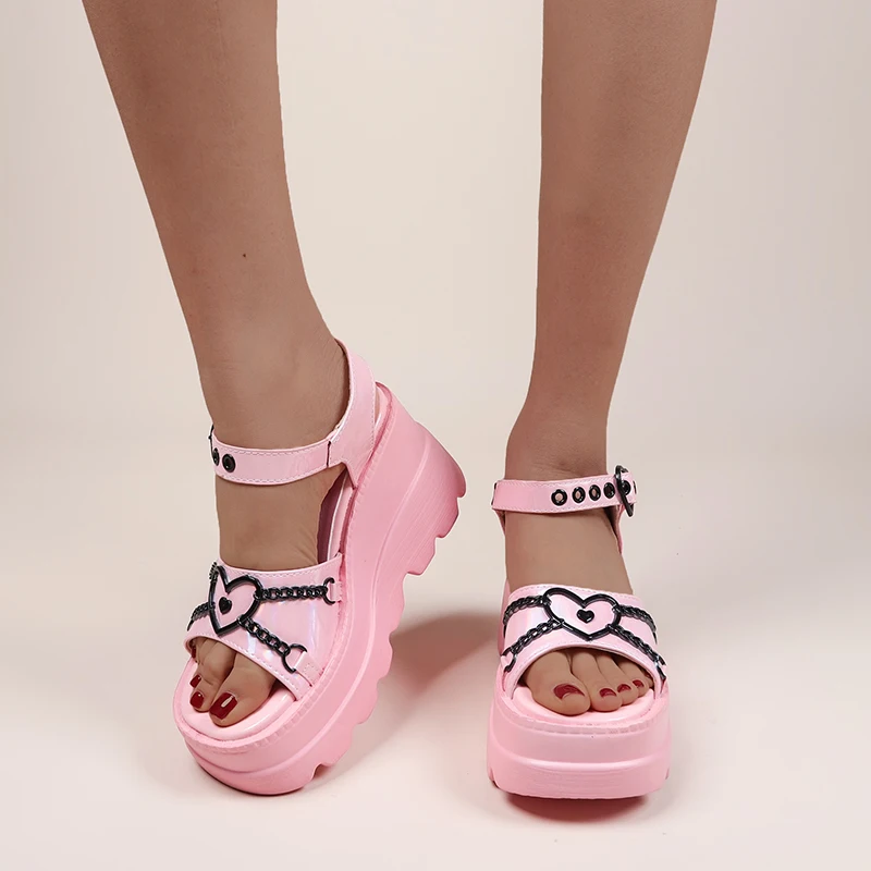 2022 NEW Wedges Lolita Cute Mary Janes Shoes Women Metal Chain Buckle Platform Shoes Summer Casual Vacation Women's Sandals
2022 NEW Wedges Lolita Cute Mary Janes Shoes Women Metal Chain Buckle Platform Shoes Summer Casual Vacation Women's Sandals