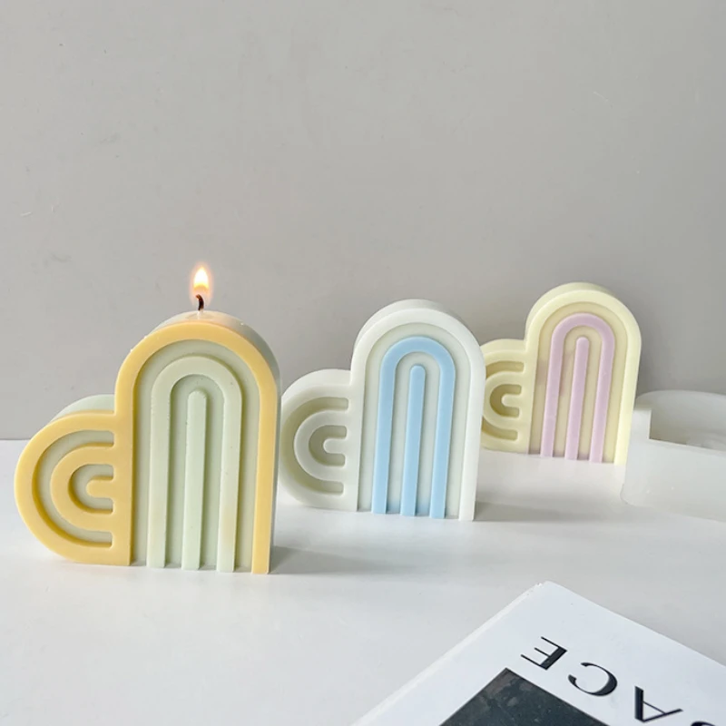 3D Love Candle Mold Rainbow Heart-shaped Aromatic Candle Gypsum Process Resin Soap Cake Decoration Mold Handmade Molds
3D Love Candle Mold Rainbow Heart-shaped Aromatic Candle Gypsum Process Resin Soap Cake Decoration Mold Handmade Molds