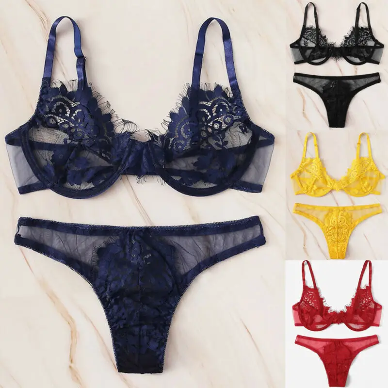 New Women Sexy Lingerie Lace Floral Bralette G-String Set Babydolls Nightwear Sleepwear Unpadded Underwear Sets Skin Friendly
New Women Sexy Lingerie Lace Floral Bralette G-String Set Babydolls Nightwear Sleepwear Unpadded Underwear Sets Skin Friendly