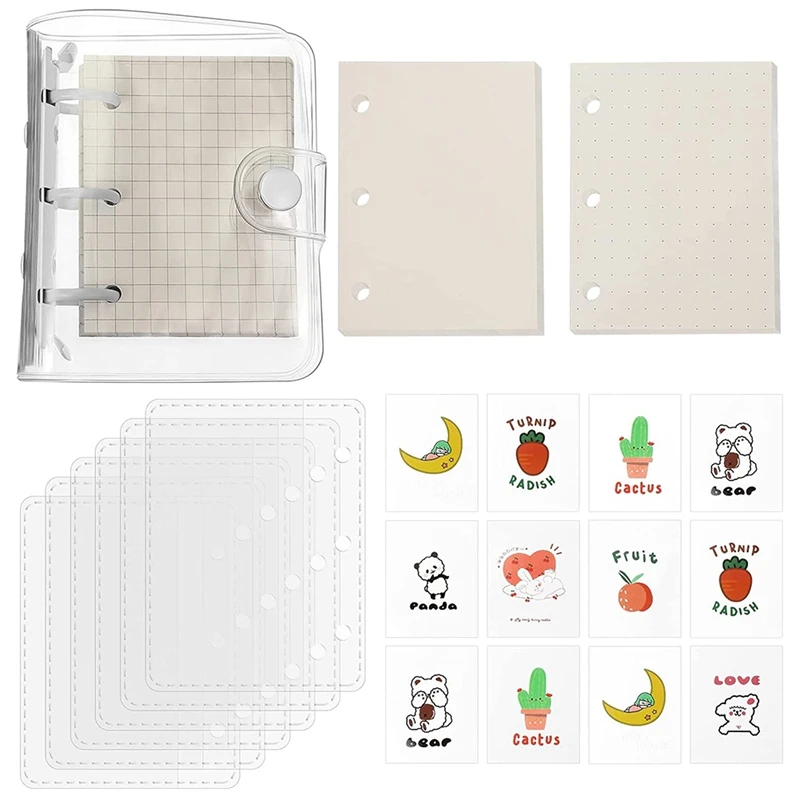 Mini Binder Pockets 3 Ring Refillable Notebook, Clear Binder 240 Inner Papers, 6 Storage Bags, 12 Title Pages, 1 Shell
Mini Binder Pockets 3 Ring Refillable Notebook, Clear Binder 240 Inner Papers, 6 Storage Bags, 12 Title Pages, 1 Shell