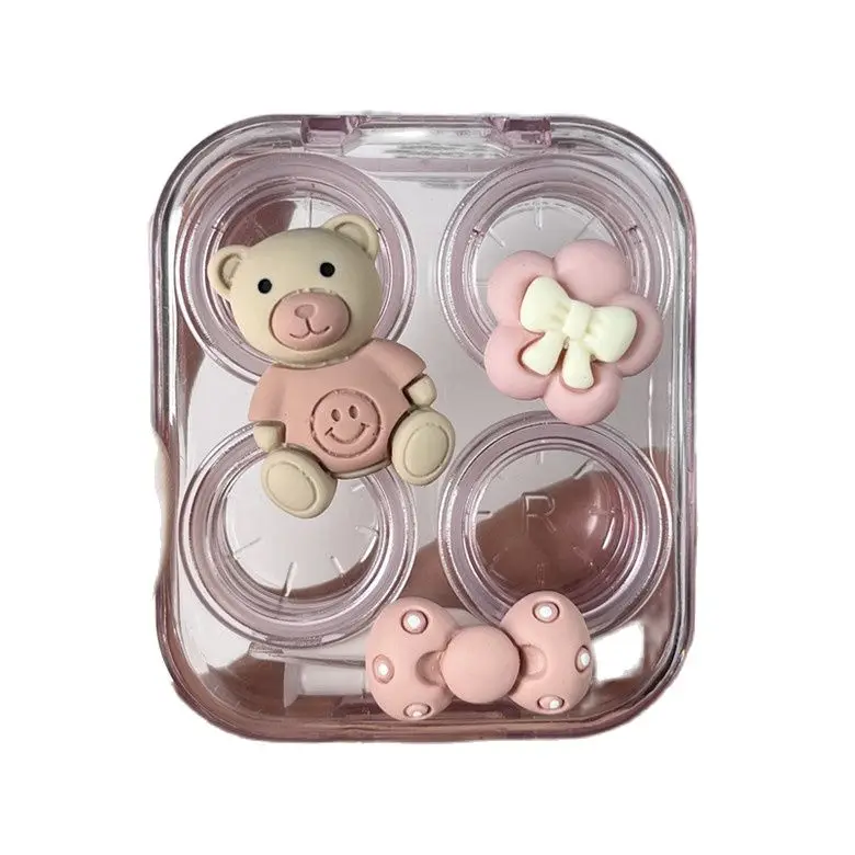 Cute and sweet contact lens box warm milk coffee color multi-pack portable transparent no need to screw up the contact lens box 
Cute and sweet contact lens box warm milk coffee color multi-pack portable transparent no need to screw up the contact lens box