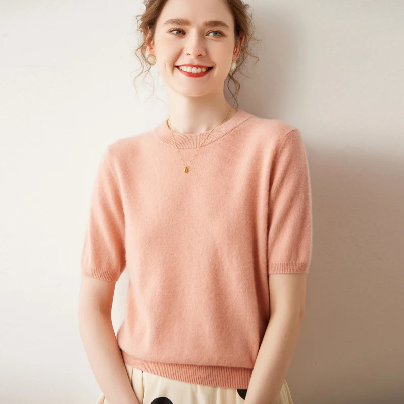 2023 New Fashion O-neck 100% Cashmere Sweater Bottoming Jumper Women Solid Color Soft Sweaters And Pullovers Short Sleeve Tops
2023 New Fashion O-neck 100% Cashmere Sweater Bottoming Jumper Women Solid Color Soft Sweaters And Pullovers Short Sleeve Tops