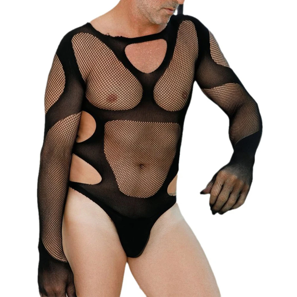 Sexy Men Sissy Bodysuit Fishnet Mesh Bodystocking See Through Hollow Out Lingerie Long Sleeved Bodycon Jumpsuit Erotic Underwear
Sexy Men Sissy Bodysuit Fishnet Mesh Bodystocking See Through Hollow Out Lingerie Long Sleeved Bodycon Jumpsuit Erotic Underwear